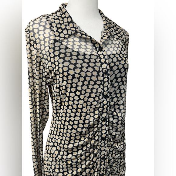 Wild Fable Daisy/Flower Print Sheer Dress w/Black Slip - Size Small - Picture 3 of 11